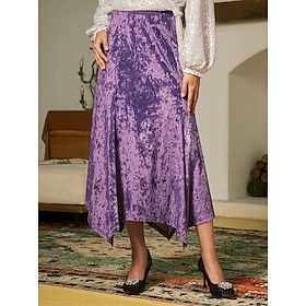 Vintage Velour Irregular Maxi Skirt